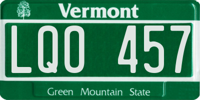 VT license plate LQO457