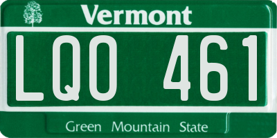 VT license plate LQO461