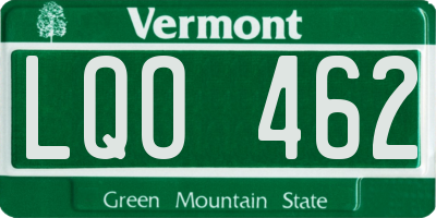 VT license plate LQO462