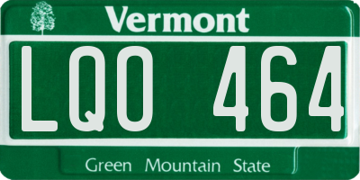 VT license plate LQO464