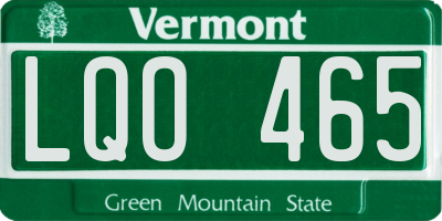 VT license plate LQO465