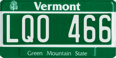 VT license plate LQO466