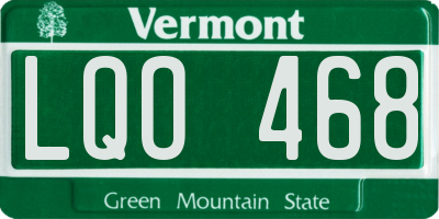 VT license plate LQO468