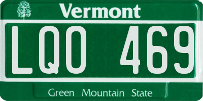 VT license plate LQO469