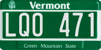 VT license plate LQO471