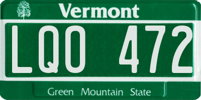 VT license plate LQO472