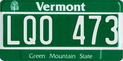 VT license plate LQO473