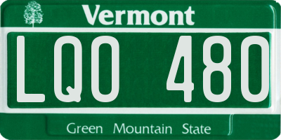 VT license plate LQO480
