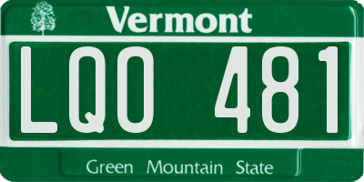 VT license plate LQO481