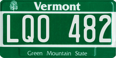 VT license plate LQO482
