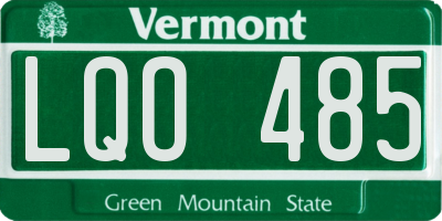 VT license plate LQO485