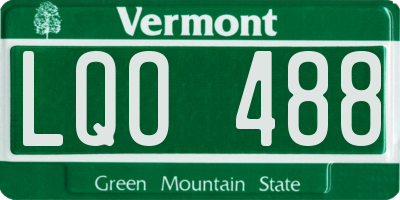 VT license plate LQO488