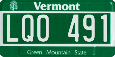 VT license plate LQO491