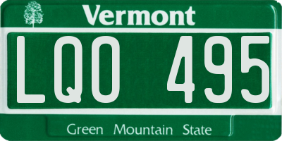 VT license plate LQO495