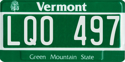 VT license plate LQO497