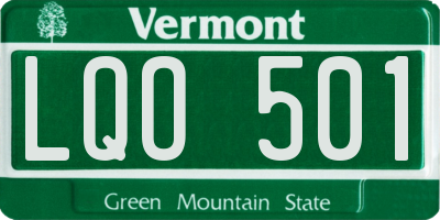 VT license plate LQO501