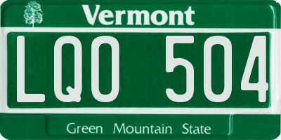 VT license plate LQO504