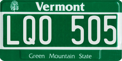 VT license plate LQO505