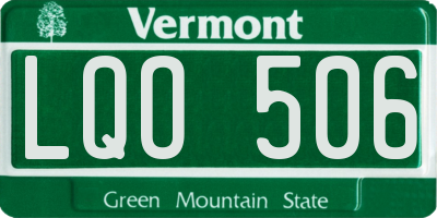 VT license plate LQO506