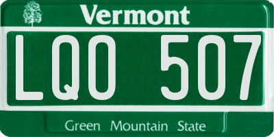 VT license plate LQO507