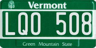 VT license plate LQO508