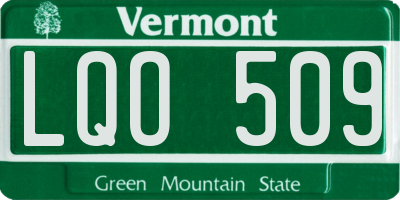 VT license plate LQO509