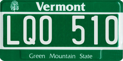 VT license plate LQO510