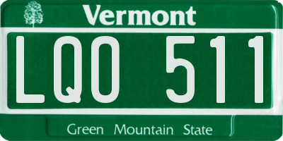 VT license plate LQO511