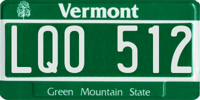 VT license plate LQO512