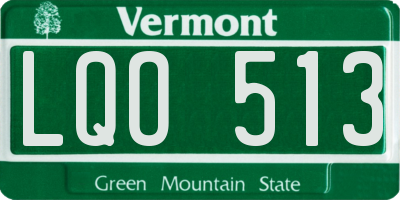 VT license plate LQO513