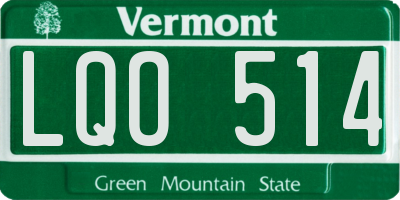 VT license plate LQO514