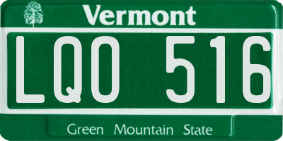 VT license plate LQO516