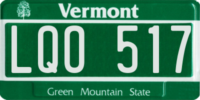 VT license plate LQO517