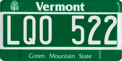 VT license plate LQO522