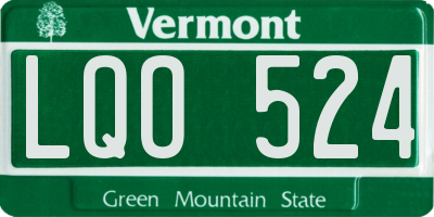 VT license plate LQO524