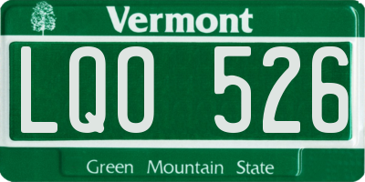 VT license plate LQO526