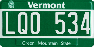 VT license plate LQO534