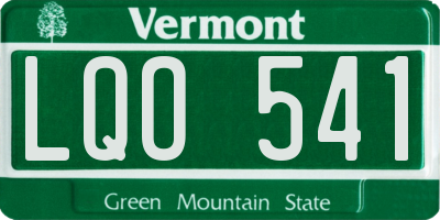 VT license plate LQO541
