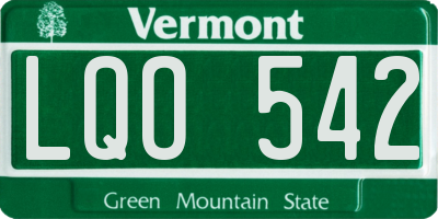 VT license plate LQO542