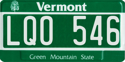 VT license plate LQO546