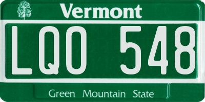 VT license plate LQO548