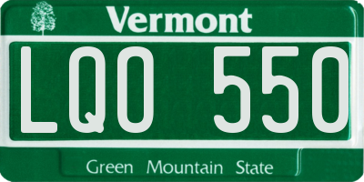 VT license plate LQO550