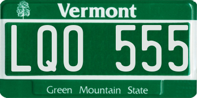VT license plate LQO555