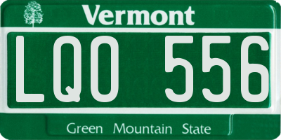 VT license plate LQO556