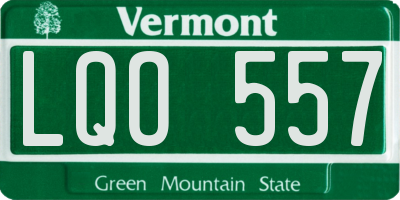 VT license plate LQO557
