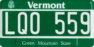 VT license plate LQO559