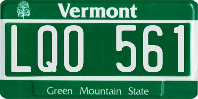 VT license plate LQO561