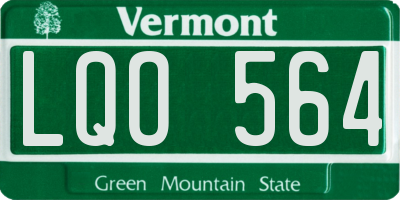 VT license plate LQO564