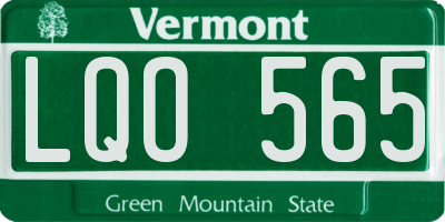 VT license plate LQO565
