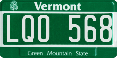 VT license plate LQO568
